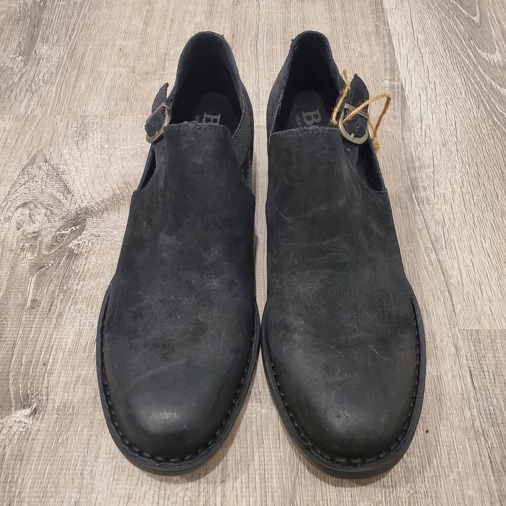 NEW Born Nolina Black Leather Ankle Buckle Booties